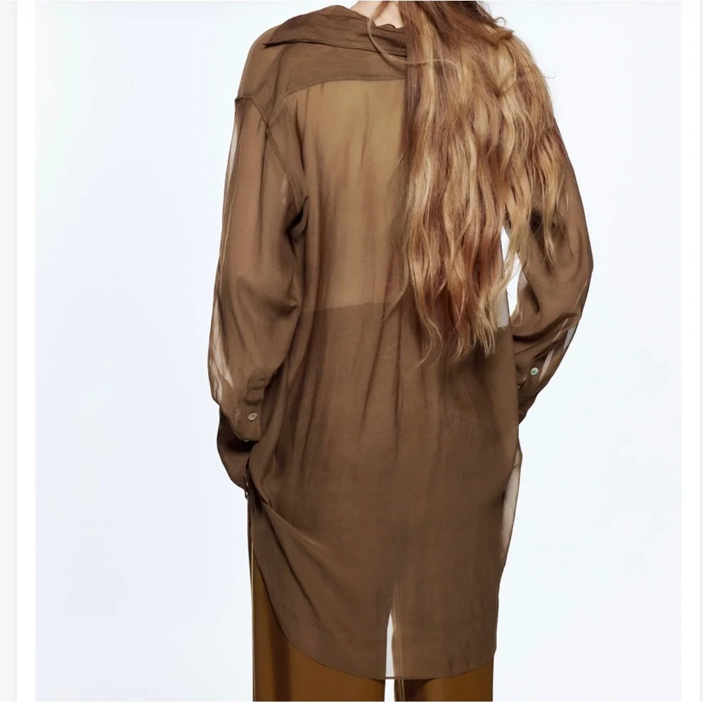 ZARA semi sheer shirt - Picture 12 of 14